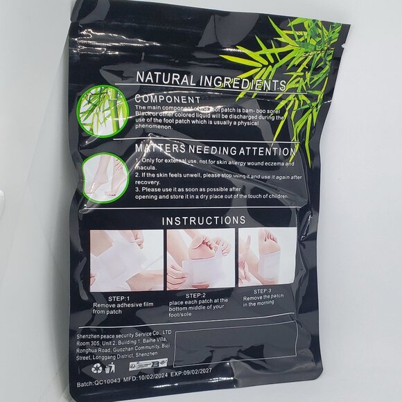 Deep Cleansing Detox Foot Patches - Natural Bamboo Vinegar & Ginger (30 Pads). - Picture 2 of 4